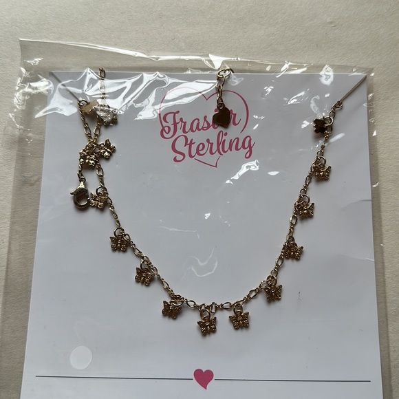 Frasier Sterling Gold Butterfly Necklace - Picture 2 of 4